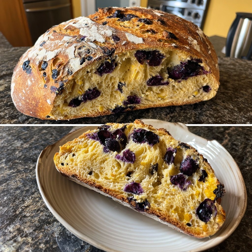 Blueberry Lemon Sourdough with Cottage Cheese