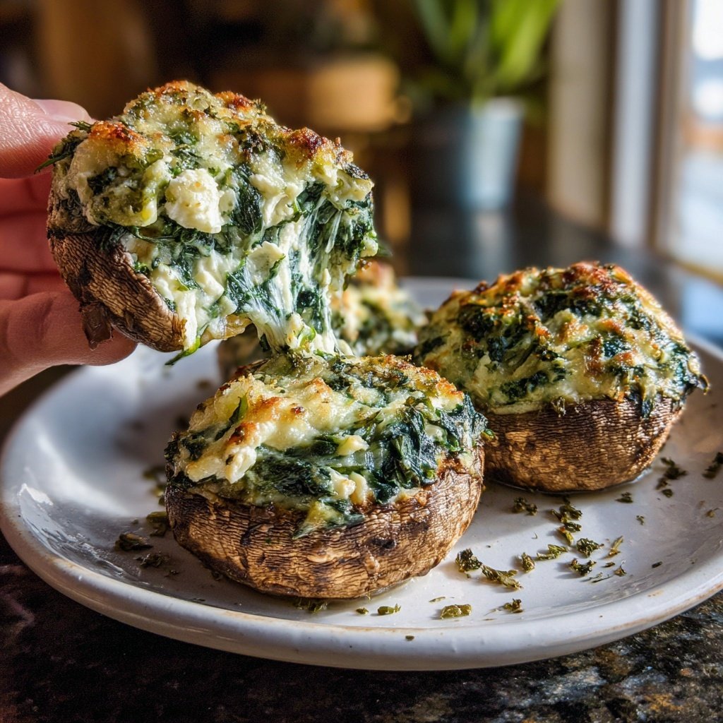 Spinach and Feta Stuffed Mushrooms
