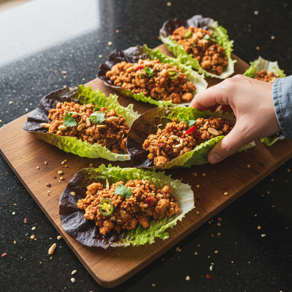 Spicy Chicken Lettuce Wraps