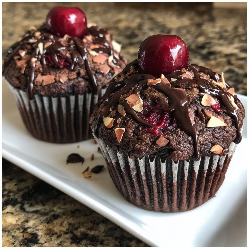 Chocolate Cherry Almond Cupcakes
