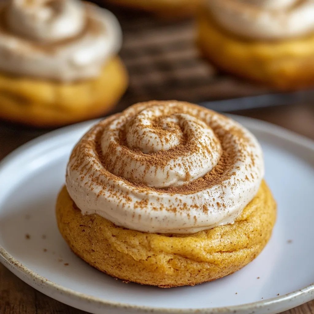 Soft Pumpkin Cookies with Cinnamon Frosting