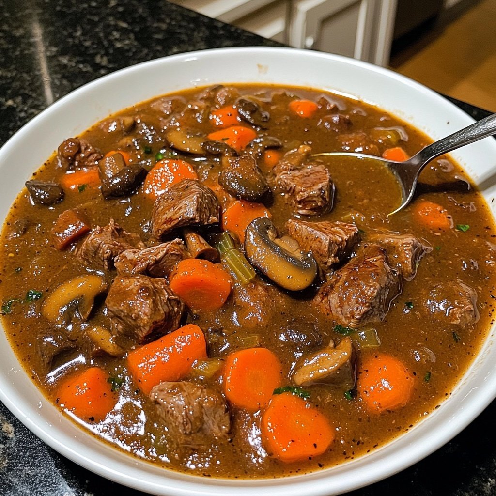 Venison Stew with Mushrooms