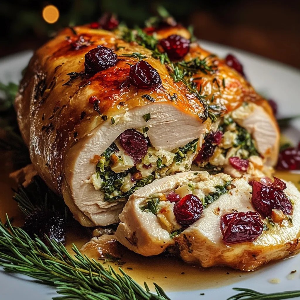 Spinach & Cranberry Stuffed Chicken Breasts