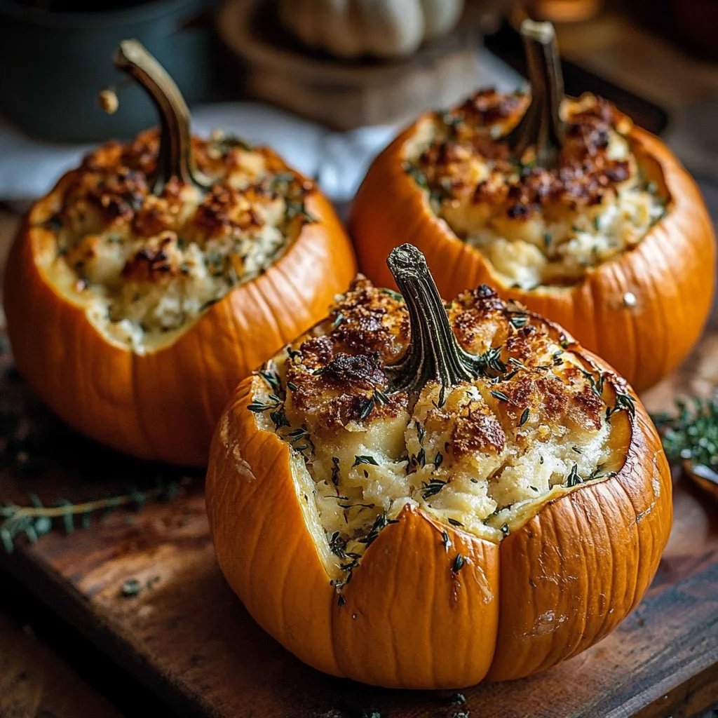 Turkey Sage Stuffed Pumpkins