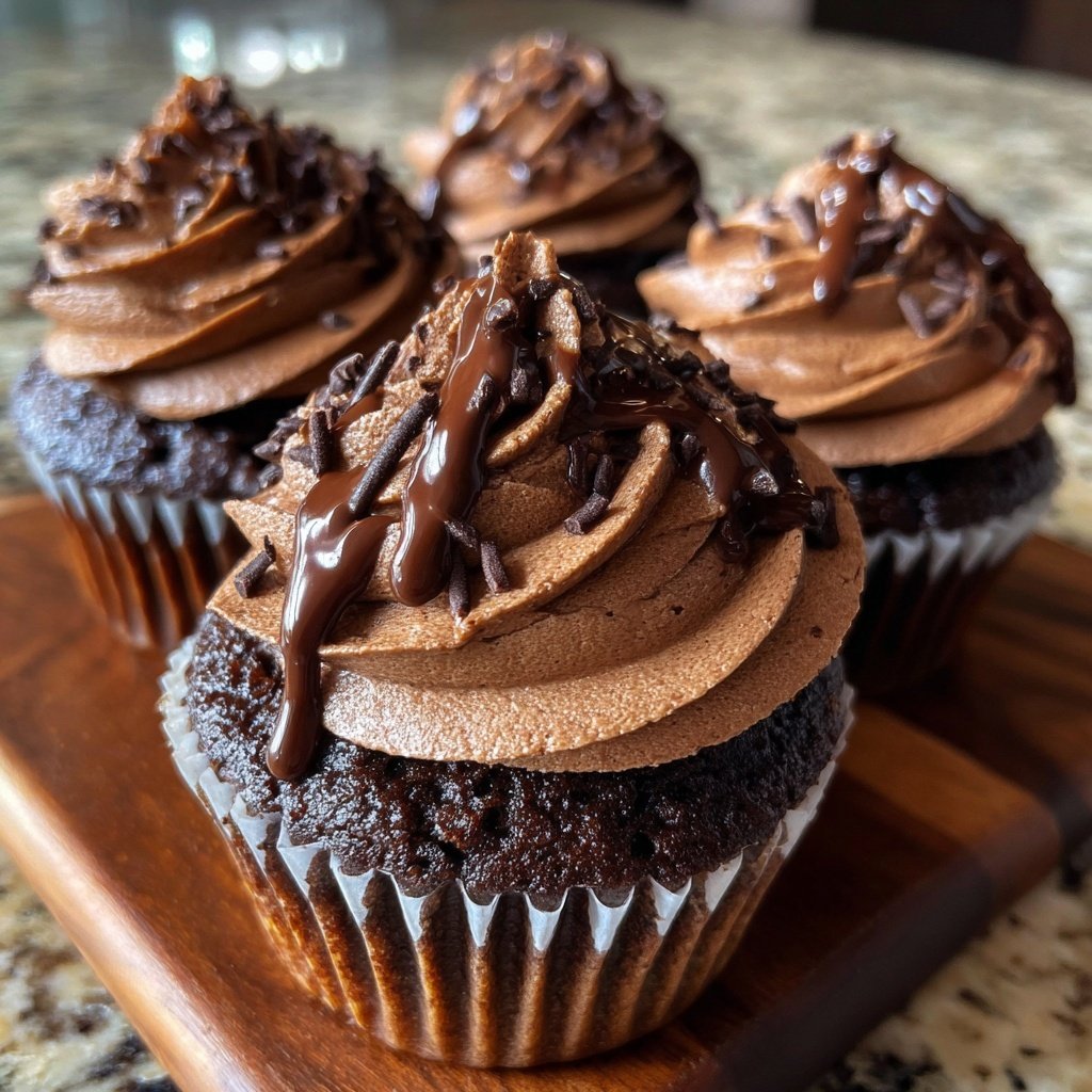 Decadent Chocolate Cream Cupcakes