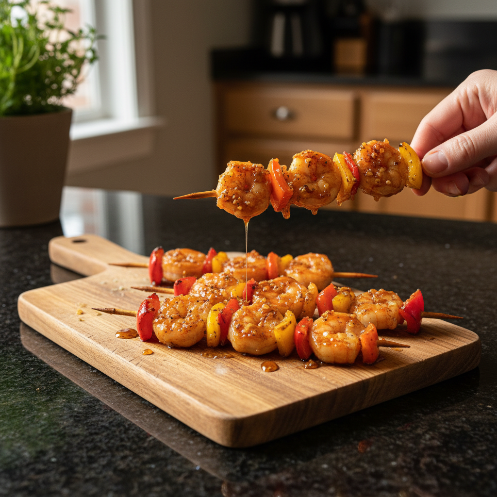 Honey Garlic Shrimp Skewers