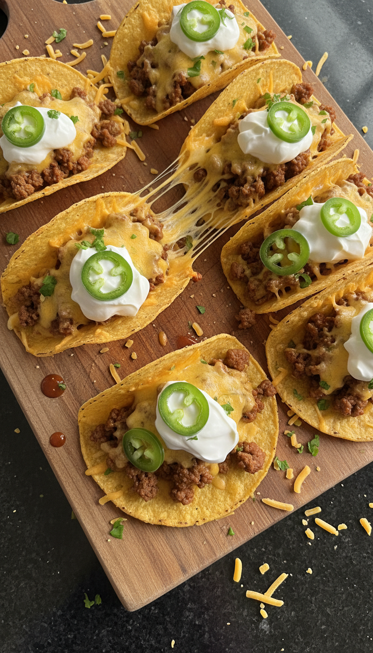 Loaded Beef Nacho Tacos