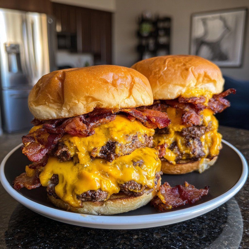 Crispy Bacon Cheeseburger Sliders