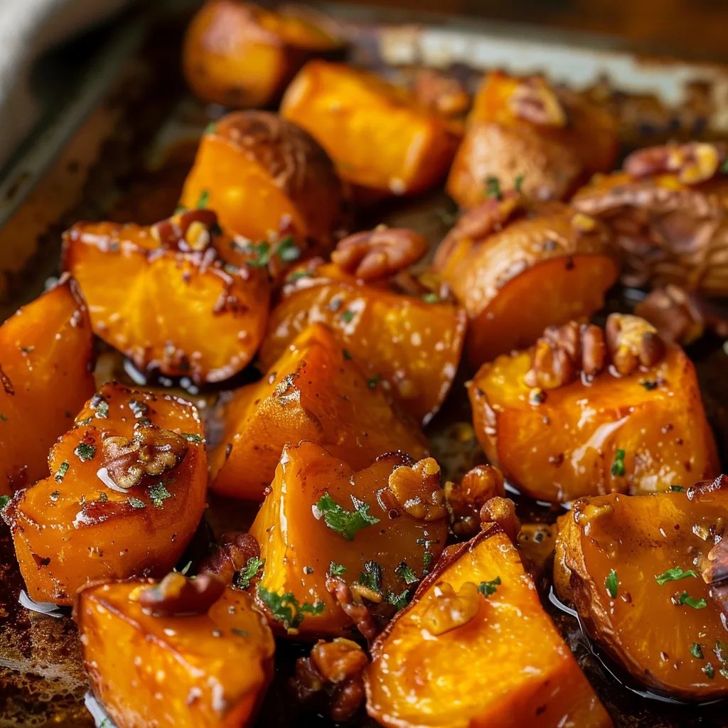 Easy Maple Walnut Roasted Sweet Potatoes Recipe