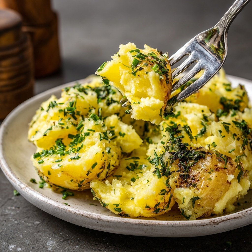 Garlic Butter Smashed Potatoes