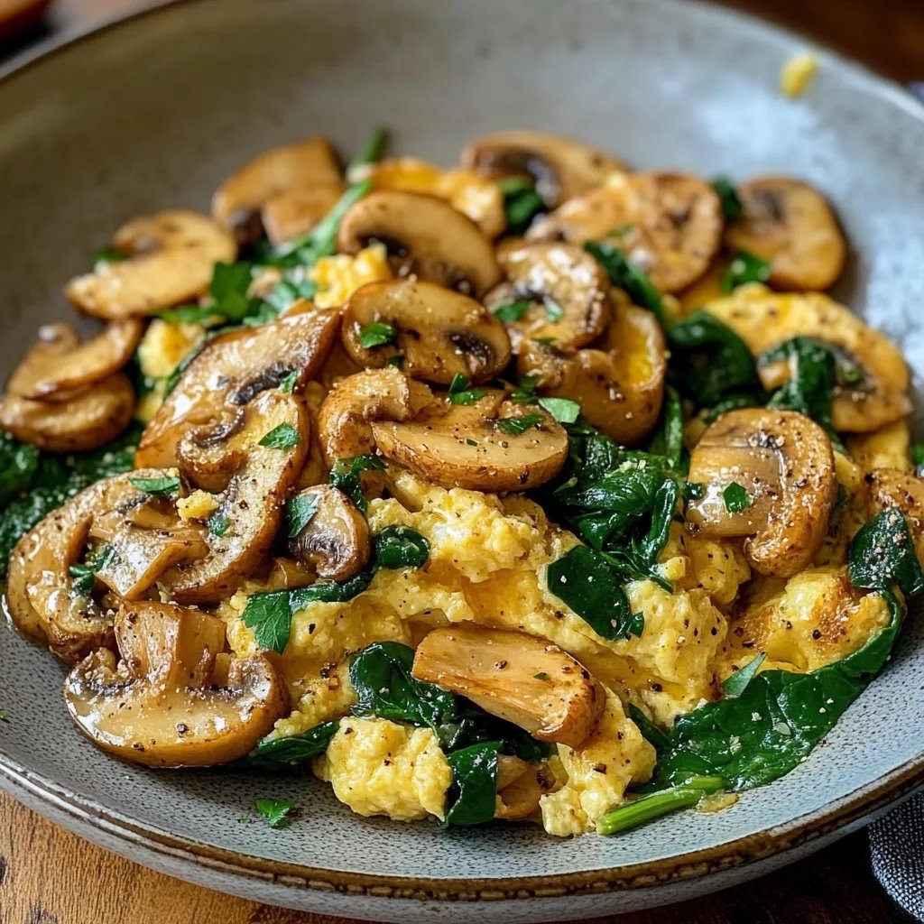 Mushroom-Spinach Scrambled Eggs: An Amazing Ultimate Recipe