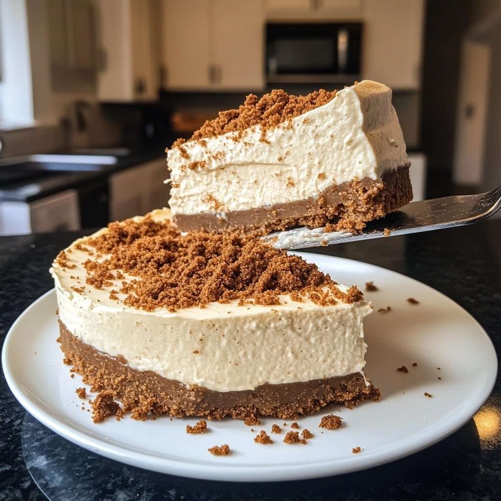 No-Bake Speculoos Cheesecake with Cookie Crust