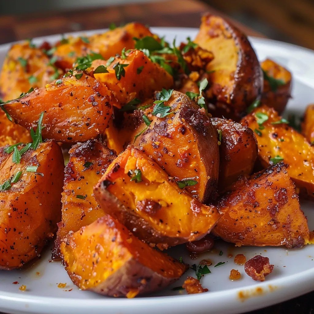 Cinnamon Maple Roasted Sweet Potatoes