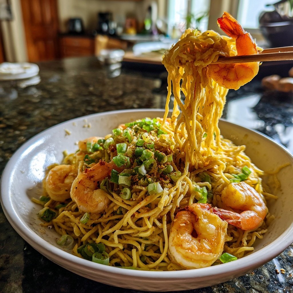 Szechuan Noodles with Shrimp