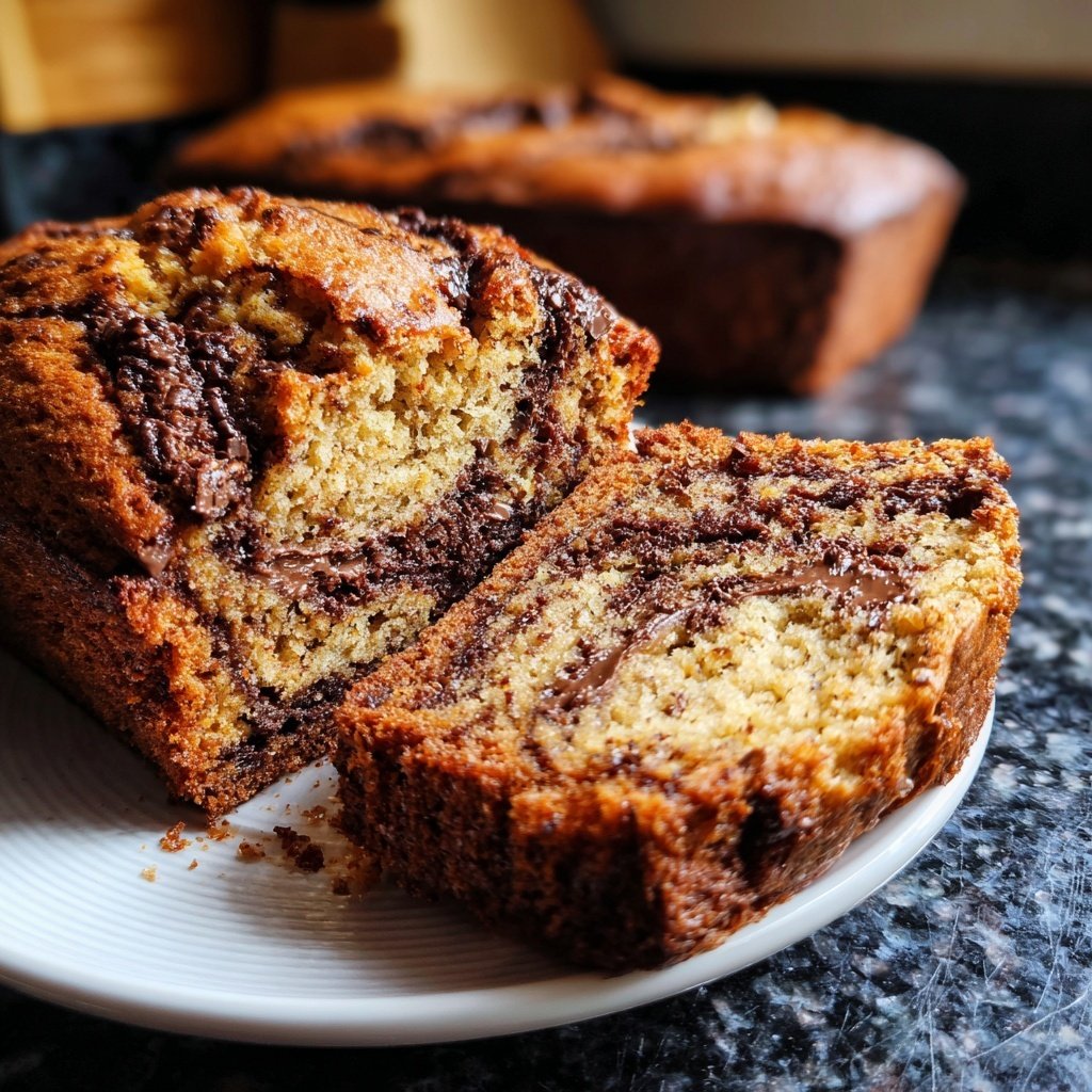 Banana Bread with Choco Swirl