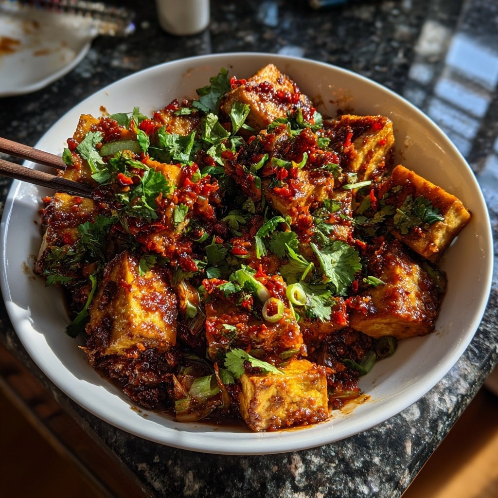 Crispy Tofu Bowls with Chili Sauce
