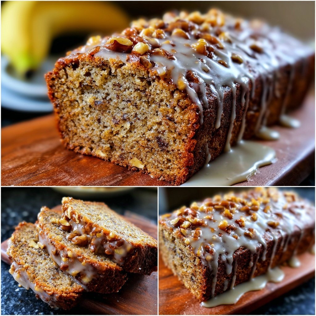 Banana Nut Bread Honey Glaze