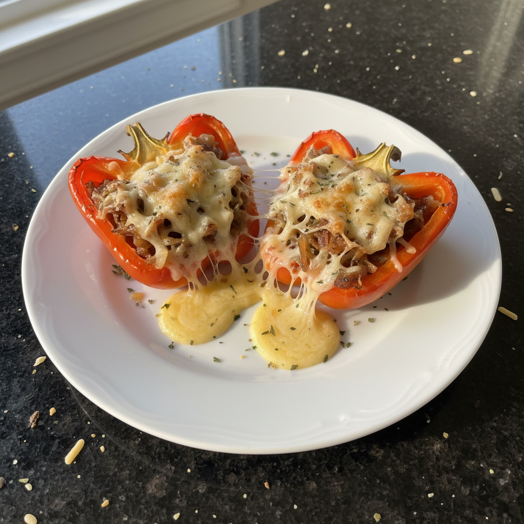 Savory Caramelized Onion Stuffed Peppers