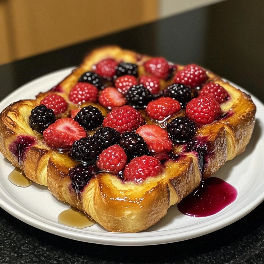Festive Berry Croissant French Toast Bake​