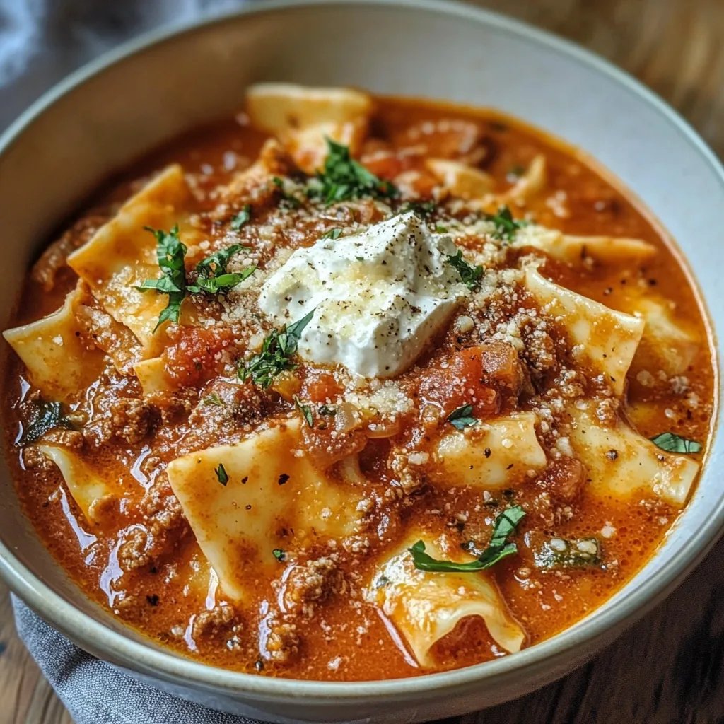 Spicy but Comforting Lasagna Soup for Chilly Nights