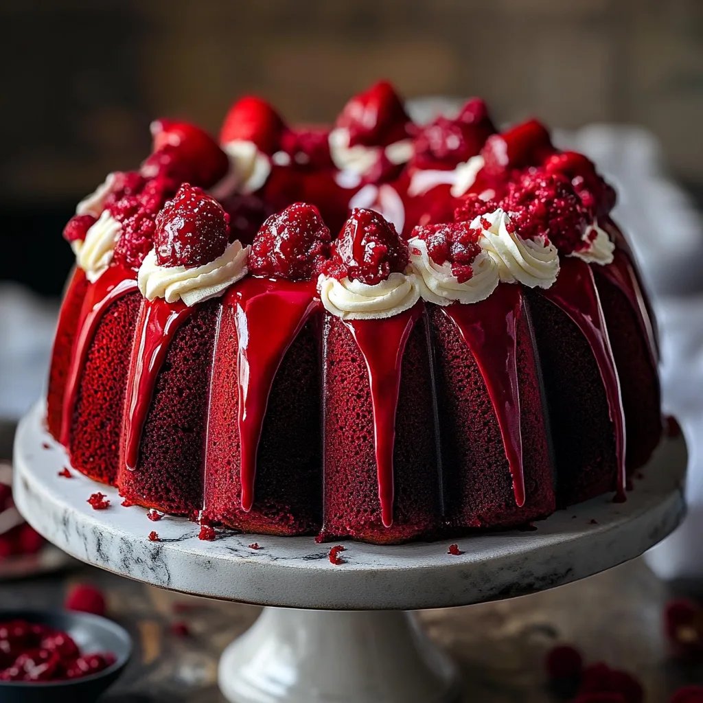 Decadent Red Velvet Cheesecake Bundt Cake