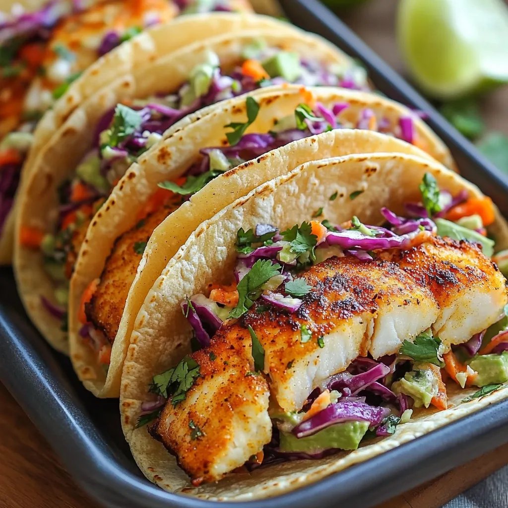 Easy Fish Tacos with Cilantro Lime Slaw