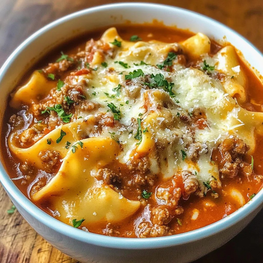 The BEST Lasagna Soup