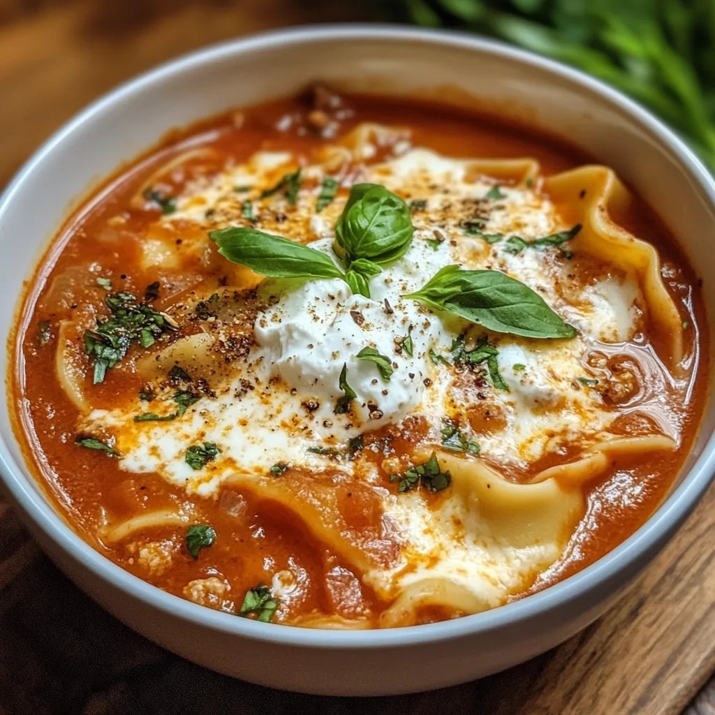 Lasagna Soup w/ Ricotta Cheese