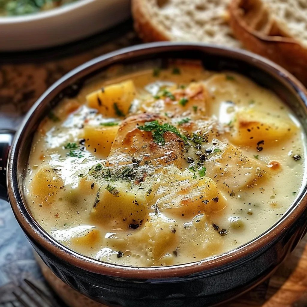 Cheddar Garlic Herb Potato Soup