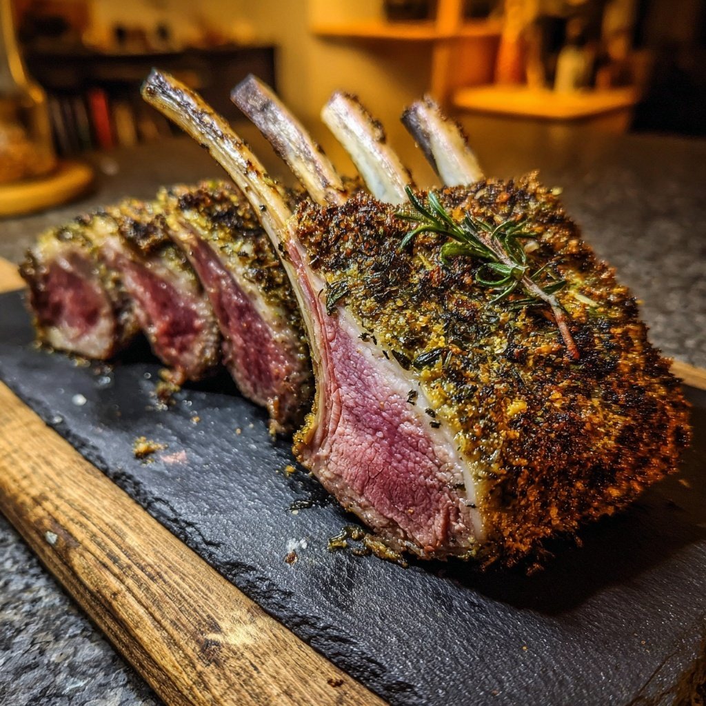Garlic Herb Crusted Lamb Rack