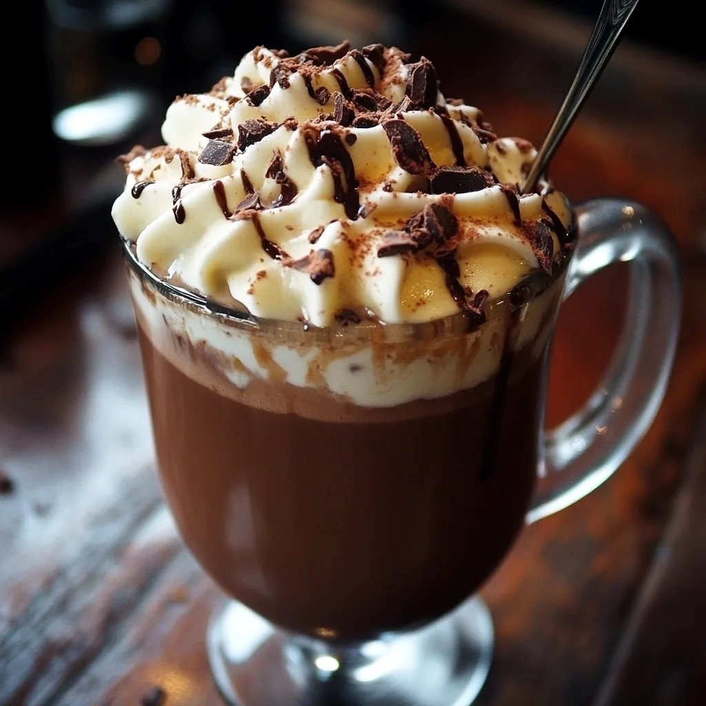 Thick Hot Chocolate with London Fog Whipped Cream