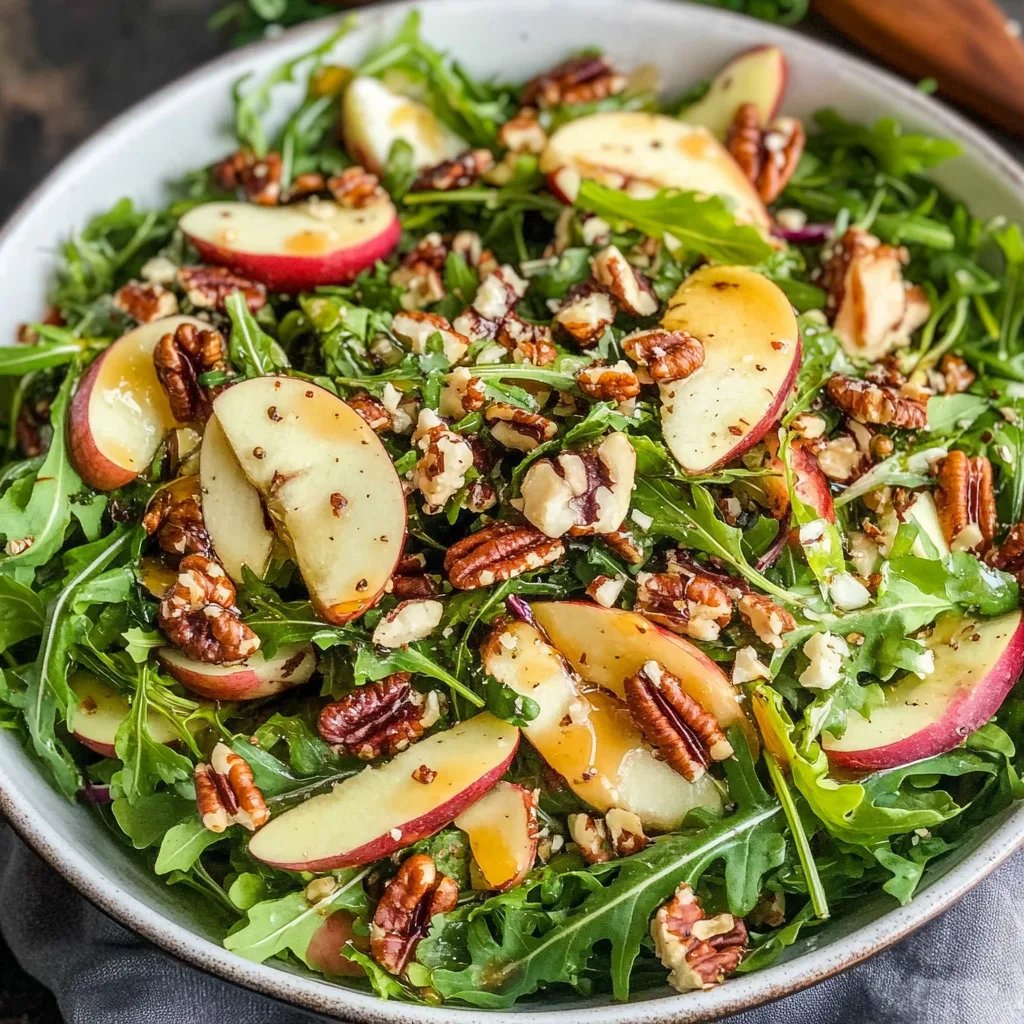 Apple Arugula Salad w/ Maple Pecans