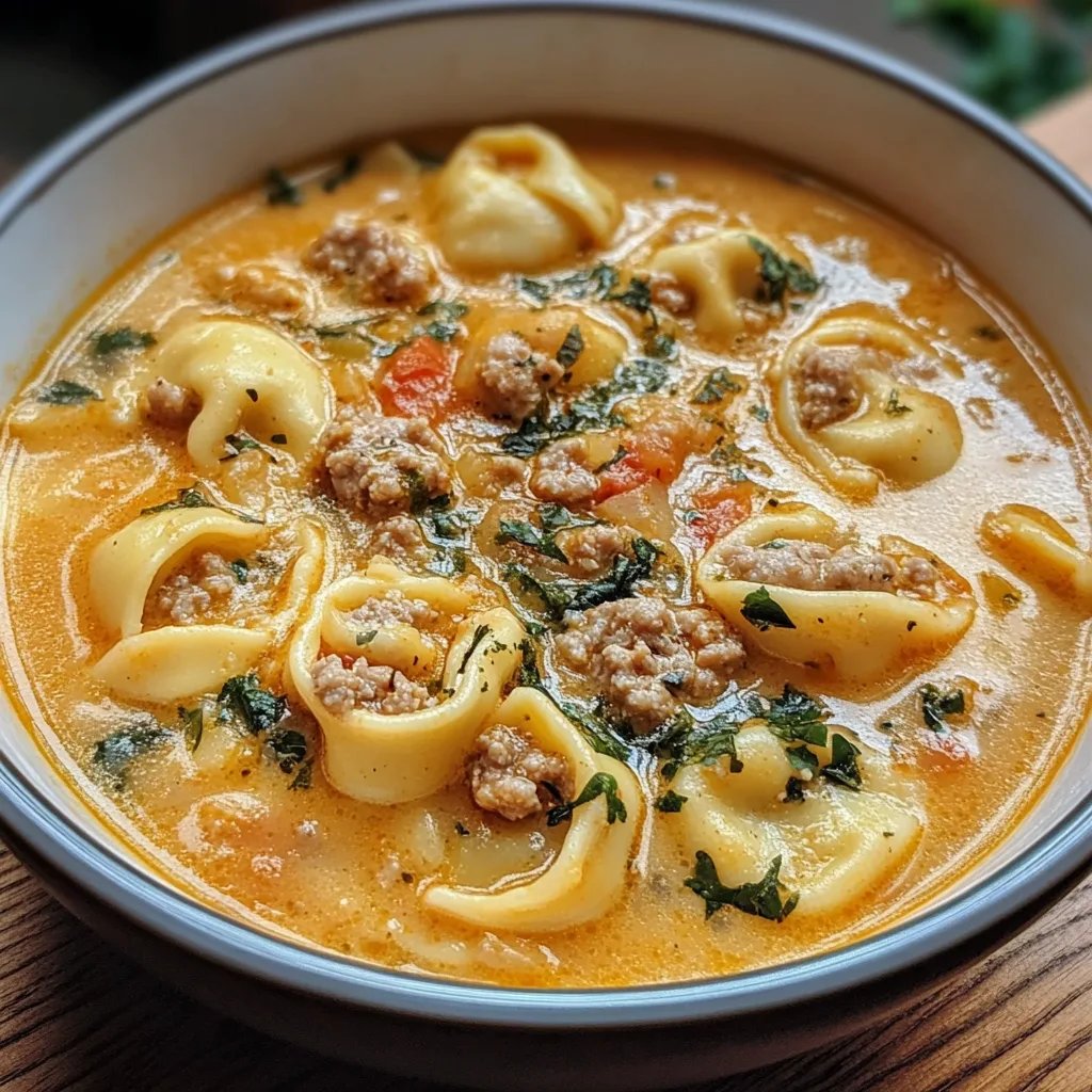Creamy Sausage Tortellini Soup