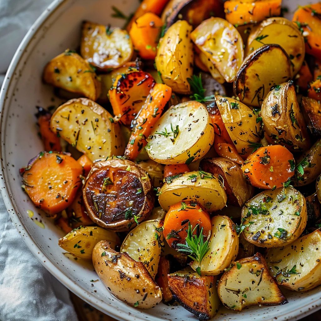 Garlic Herb Roasted Potatoes, Carrots, and Zucchini